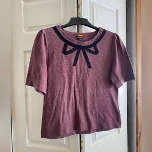 Brooklyn Industries Maroon Shirt with Black Lace Bow Detail